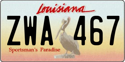 LA license plate ZWA467