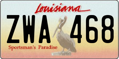 LA license plate ZWA468