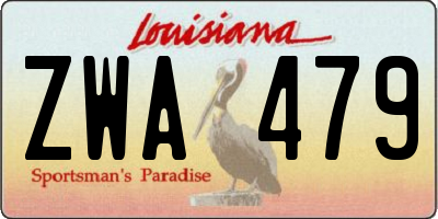 LA license plate ZWA479