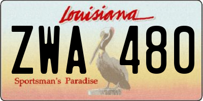 LA license plate ZWA480