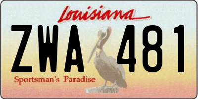 LA license plate ZWA481