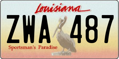 LA license plate ZWA487