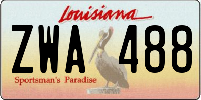 LA license plate ZWA488