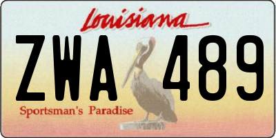 LA license plate ZWA489