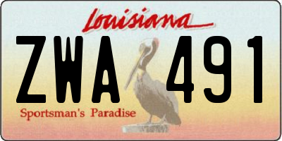 LA license plate ZWA491