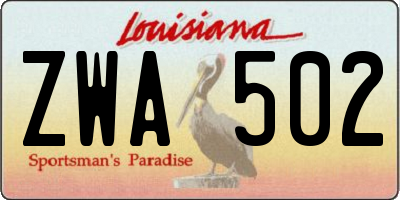 LA license plate ZWA502