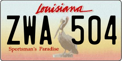 LA license plate ZWA504