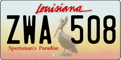 LA license plate ZWA508