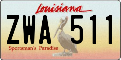 LA license plate ZWA511