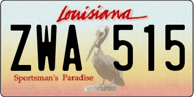 LA license plate ZWA515