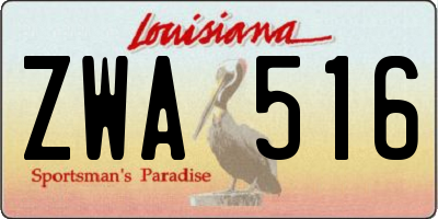 LA license plate ZWA516