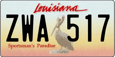 LA license plate ZWA517