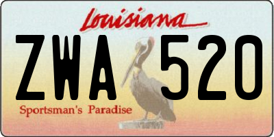 LA license plate ZWA520