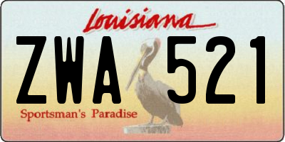 LA license plate ZWA521