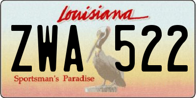 LA license plate ZWA522