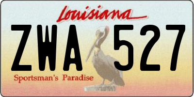 LA license plate ZWA527