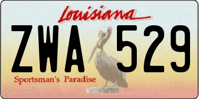 LA license plate ZWA529