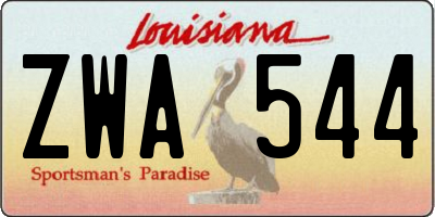 LA license plate ZWA544