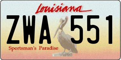 LA license plate ZWA551