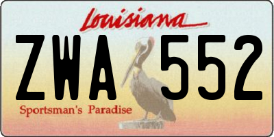 LA license plate ZWA552