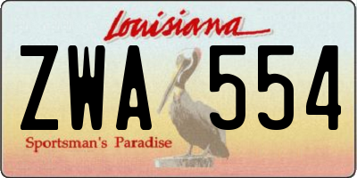 LA license plate ZWA554