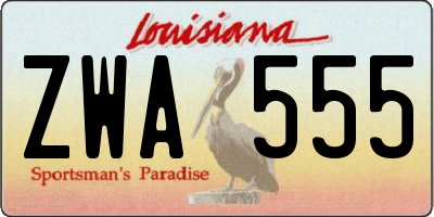 LA license plate ZWA555