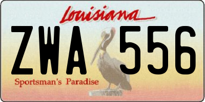 LA license plate ZWA556