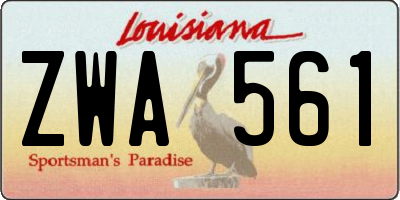 LA license plate ZWA561