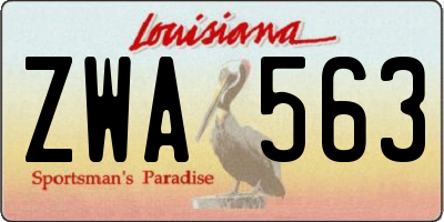 LA license plate ZWA563