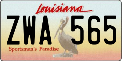 LA license plate ZWA565