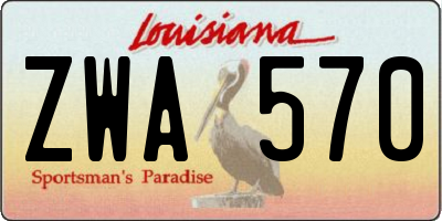 LA license plate ZWA570