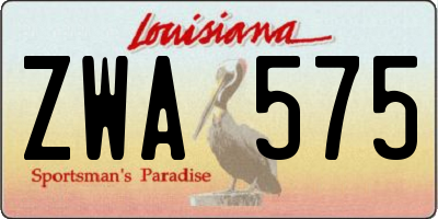 LA license plate ZWA575