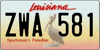 LA license plate ZWA581