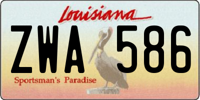 LA license plate ZWA586