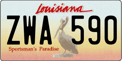 LA license plate ZWA590