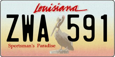 LA license plate ZWA591