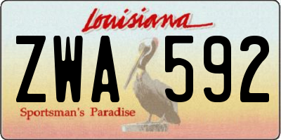 LA license plate ZWA592