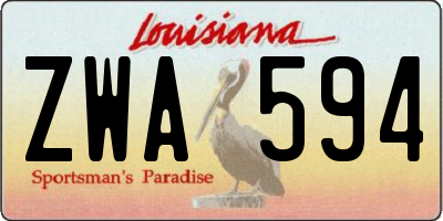 LA license plate ZWA594