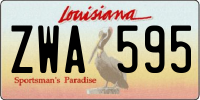 LA license plate ZWA595