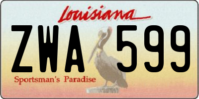 LA license plate ZWA599