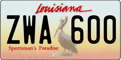 LA license plate ZWA600
