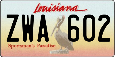LA license plate ZWA602