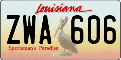 LA license plate ZWA606