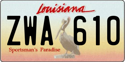 LA license plate ZWA610