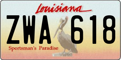 LA license plate ZWA618