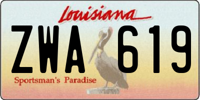 LA license plate ZWA619