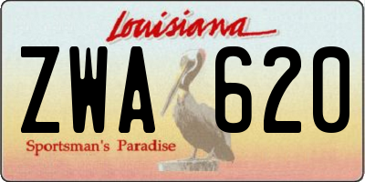 LA license plate ZWA620