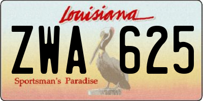 LA license plate ZWA625