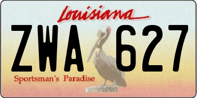 LA license plate ZWA627