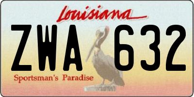 LA license plate ZWA632